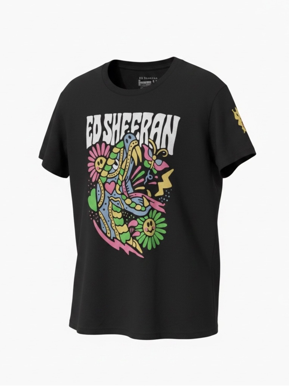 Ed‎ Sheeran Mathematics Tour Band Tee Black Graphic Concert Shirt Large